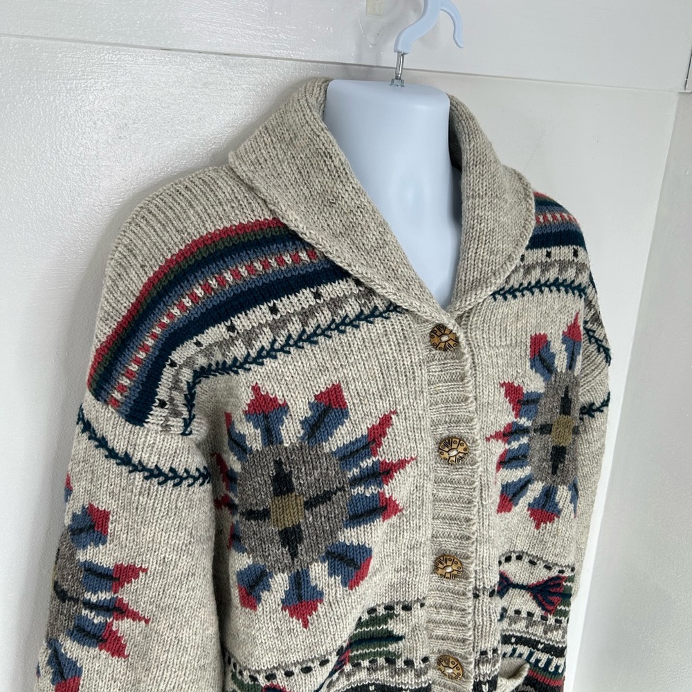 Lost Horizons‎ NWT Handcrafted Cardigan Sweater Size XXL Made In Nepal Southwest - Picture 4 of 15